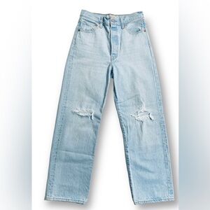 Levi’s Ribcage Straight Ankle Womens distressed Button Fly Jeans Sz 25 NWOT